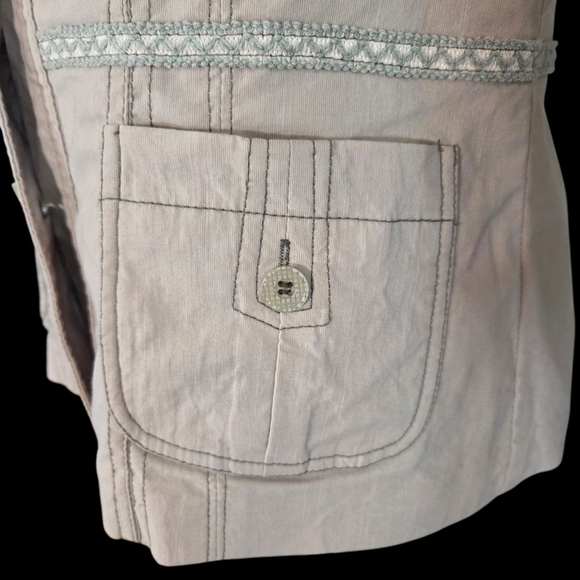 Lana Lee Elegant Tan Utility Jacket Size 12 - Picture 3 of 9